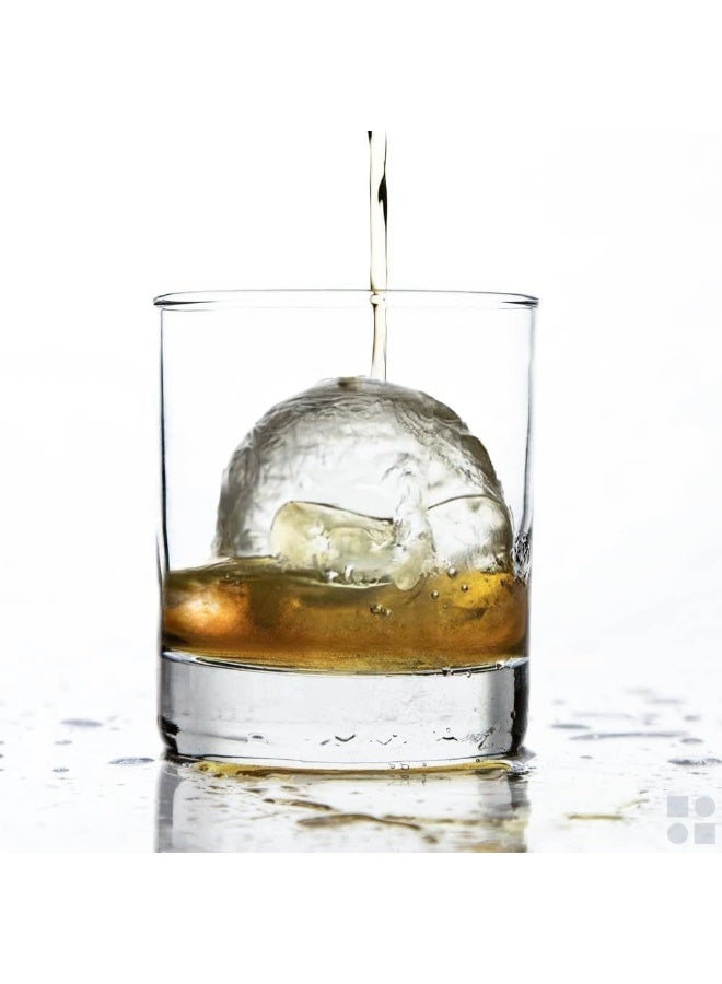 glacio Ball Ice Cube Tray and Big Ice Cube Molds for Whiskey, Slow-Melting, 100% Silicone, No-Plastic, Easy Release, Ideal for Gifting and Elevating Cocktails - Image 2